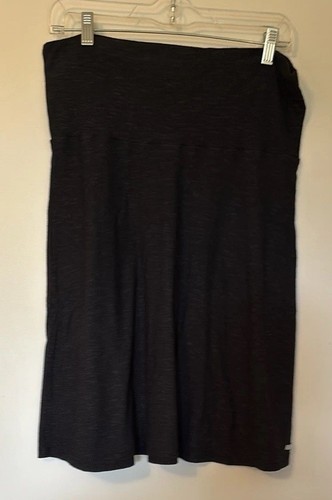 Columbia Women’s Black Knit Midi Stretch Skirt Fold Down Waist Size M
