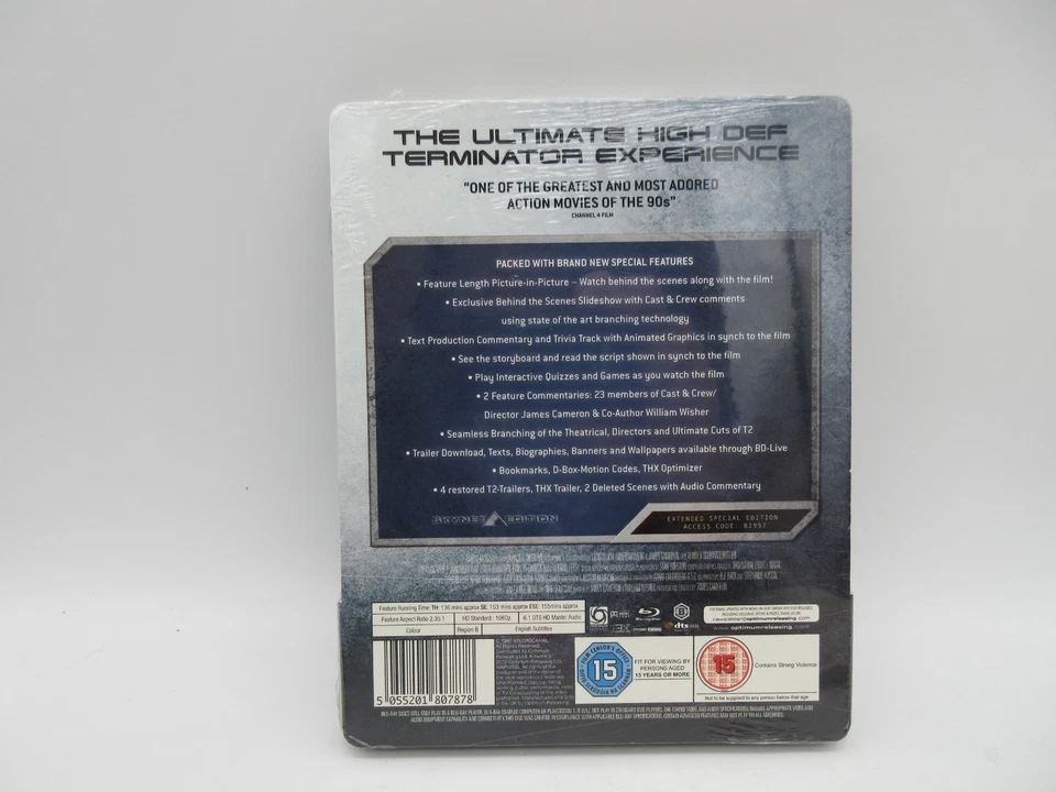 Terminator 2 Judgment Day Skynet Edtion Blu-ray Steelbook (UK Import) SEALED! - Image 2 of 3