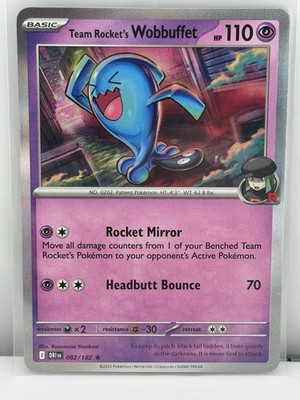 Team Rocket's Wobbuffet 082/182 Sv10: Destined Rivals Reverse Holo