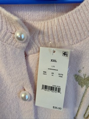 Wicked Paul Tazewell PINK Cardigan Women's XXL Pearls Buttons NWT