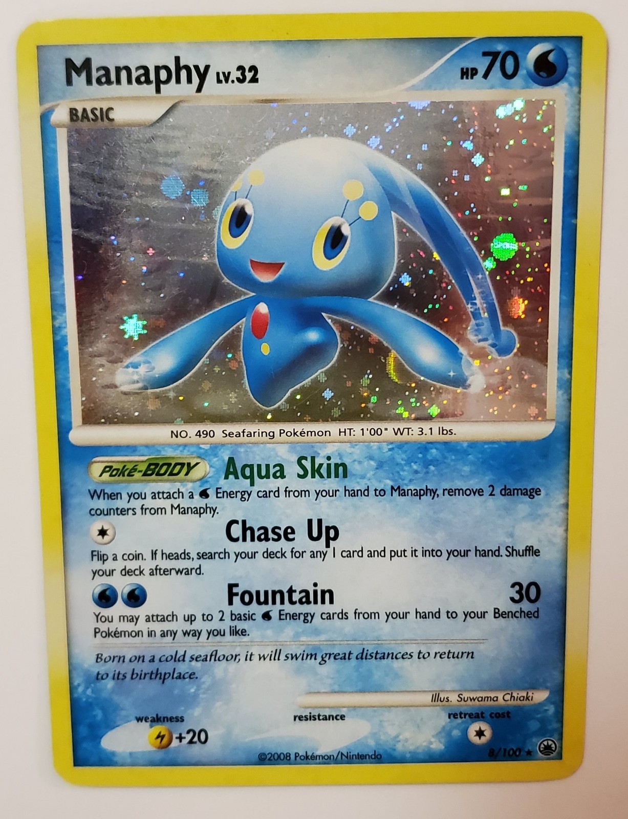 Manaphy 8/100 Majestic Dawn Holo Pokemon Card 2008