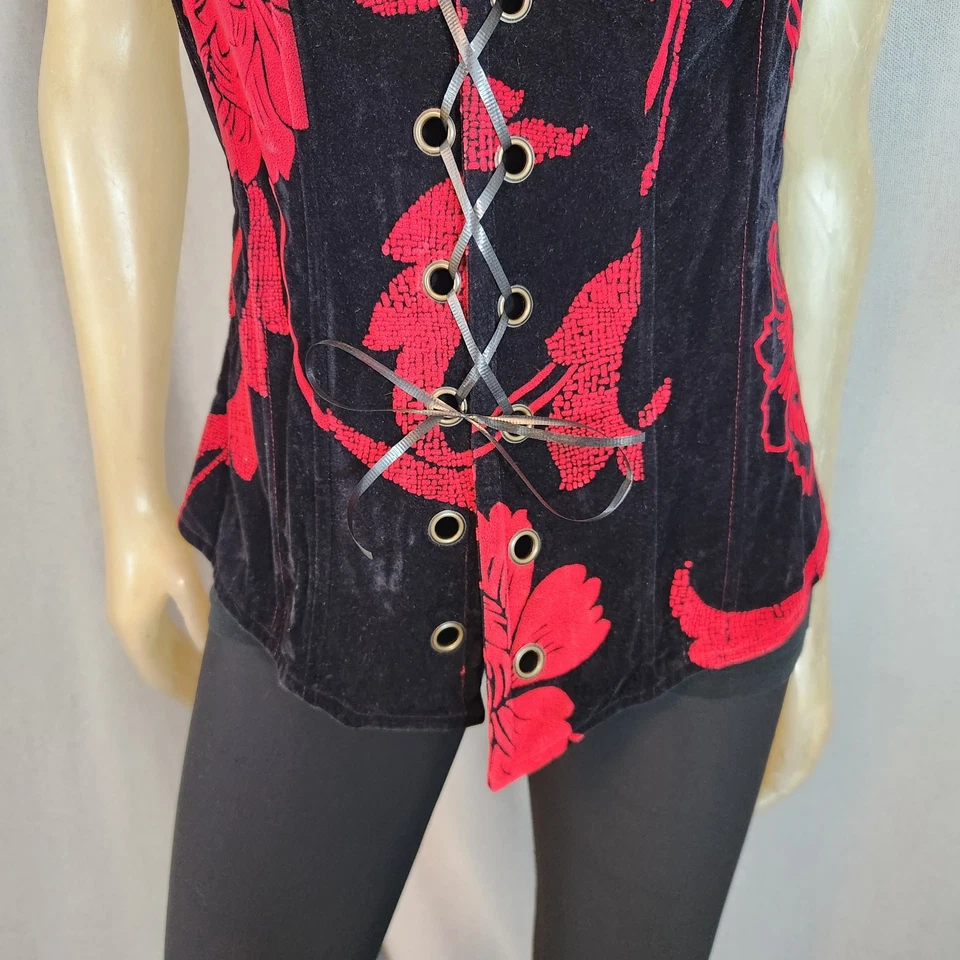 Von Lancelot Rojo Negro Corpiño Adulto Talla GRANDE/XLARGE Pirata Disfraz Juegos con disfraces Foto 3 de 4