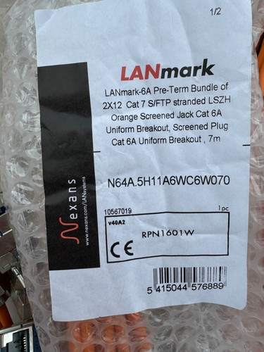 Cat.6A Kupfer-Trunkkabel 2x12-Port Bündel 7m RJ-45 Cat. 6A Jack-Plug - Bild 2 von 11