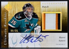 2011-12 UD Ultimate Rookie Autographed Patch Harri Sateri 115  RC Auto /35 Patch