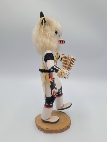 LEO BARBER scultura bambola ballerina bufalo Hopi Kachina vintage firmata - 11,5" - Foto 2 di 6