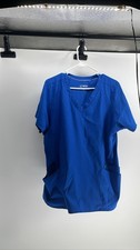 WonderWink W123 Women's Scrub Top XL Royal Blue V-Neck Short Sleeve Pockets