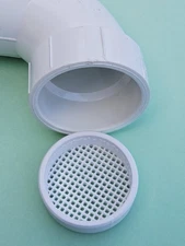 1-1/2" PVC Vent Screen, 1.9" OD, Fine Mesh Screen, All Plastic, 1-1/2" Fitting
