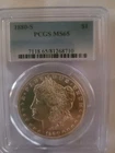 1880 S Morgan Silver Dollar PCGS MS-65
