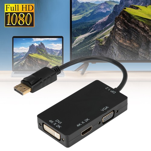 3-in-1 Adapter Displayport To /VGA/DVI Multifunction High Definition Con NEW - Afbeelding 6 van 12