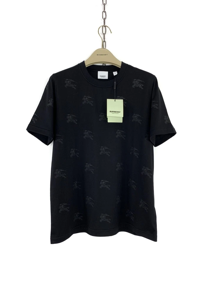 Nova Camiseta Burberry Monograma Equestre-Cavaleiro Logotipo Estampada Preta Tamanho M - Imagem 4 de 4