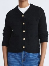 Free Assembly womens Black Textured Button-Front Sweater Cardigan - S - NWT
