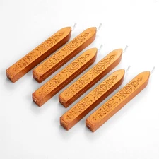 6 Pieces Sealing Wax Sticks with Wicks for Letter Seal Dark Gold 