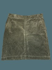 Talbots Cotton Corduroy Green Short A-Line Skirt Women Petite 8 Pockets Side Zip