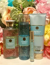 Bath & Body Works IMPERFECT BEAUTY 4Pc Body Care Gift SET w/Travel EDP New, HTF
