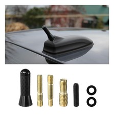 1.37 inch Aluminum Car Short Antenna Replacement with Screws Black Carbon