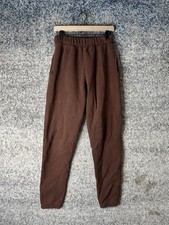 SET ACTIVE Sweatpants Womens Small Brown Fleece Jogger Pants 100 Cotton USA