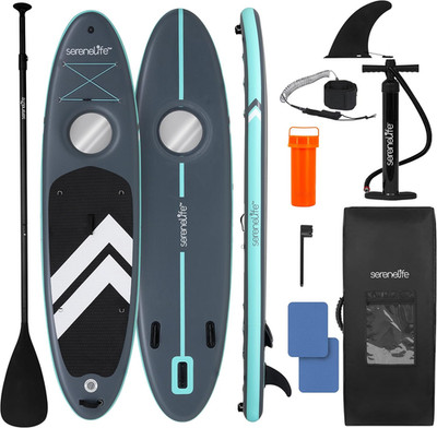 10 6  Inflatable Stand-Up Paddle Board with Window - 32  Wide Stable Design with