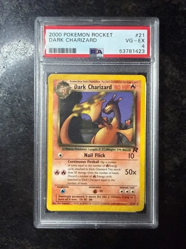 Psa 4 2000 pokemon rocket dark charizard #21