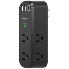 9-in-1 USB Wall Outlet Surge Protector - 6 AC, 3 USB