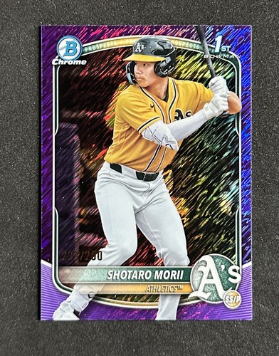 2025 Bowman Chrome Shotaro Morii #BCP-170 Purple Wave Shimmer /250 A's