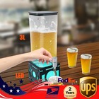 3L Beverage Dispenser With LED Juice Water Dispensers Plastic Drink Dispenser