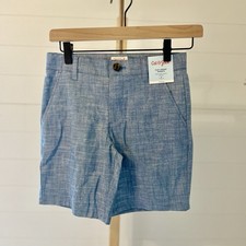 Boys' 'At the Knee' Chambray Flat Front Chino Shorts - Cat  Jack Blue Size 8