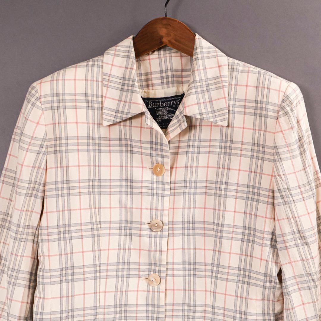 Burberry Jacket Outerwear Beige 100% Silk Size 6 For Women