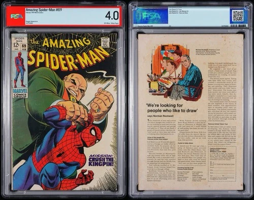 1969 Marvel Comics Amazing Spider-Man #69 Kingpin Appearance PSA 4.0 NOT CGC