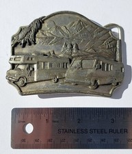 VINTAGE 1987 L-50 SISKIYOU BUCKLE Co MOTOR HOME BELT BUCKLE MADE IN USA VANLIFE
