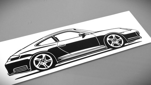 Porsche 996 Carrera 4S Sticker Silhouette Porsche 911 996 4S Aufkleber schwarz - Bild 2 von 10