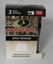 Mossy Oak Men's Knit Boxers Underwear Camo Orange 2 Pack Size 28 - 30 Small New