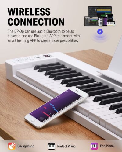 🎹 Donner DP-06 Klappbares Digitalpiano, 61 Tasten 128 Klänge 21 Demos - Bild 7 von 12