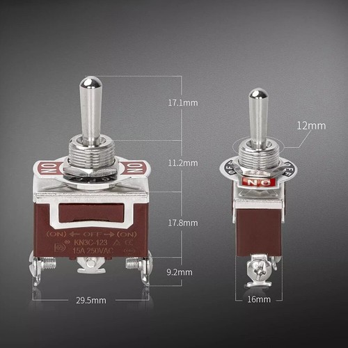 Juego de interruptores de palanca SPDT de 3 piezas impermeables 20A125VAC encendido momentáneo (encendido) - Imagen 9 de 13