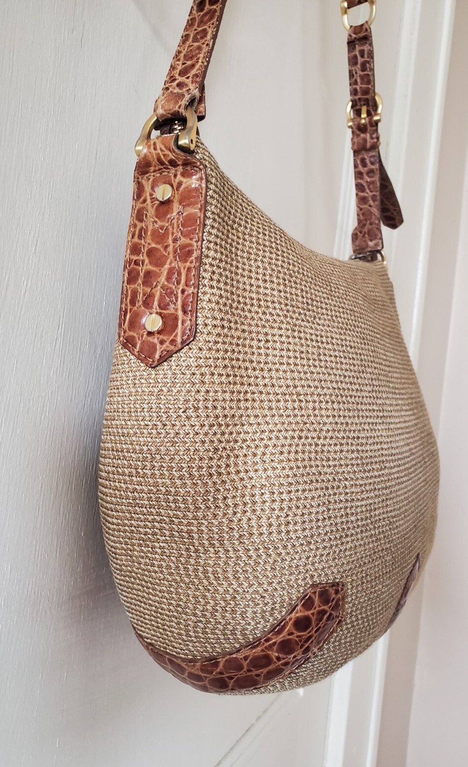 ERIC JAVITS Squishee Straw Beige Shoulder Bag Ha… - image 3