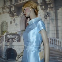 Lan Ting Dress New w/ Tag Blue Size 8 Mother of the Bride 2nd Wedding Pearl Trim 4