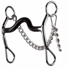 Circle R Reinsman 5" SS Reinsman Medium Port Sweet Iron Bit w Curb Chain CR651