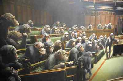 Banksy Monket Parliment A4 Schild Aluminium Metall