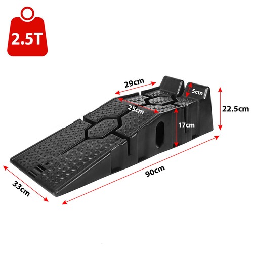 2pcs Heavy Duty 5 Ton 2.5+2.5 Ton Plastic Car Ramp Lifting Ramps 33cm Extra Wide - Picture 16 of 24