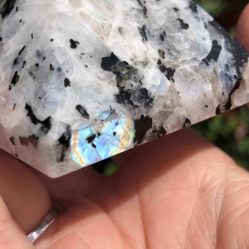 Rainbow Moonstone Natural Crystal Pyramid Gemstone Balance Harmony Rock Pyramid - Picture 3 of 11