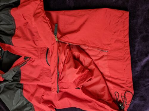 Vintage Structure Sport (Medium) Anorak Windbreaker Pullover Hooded Jacket Red - Picture 12 of 20