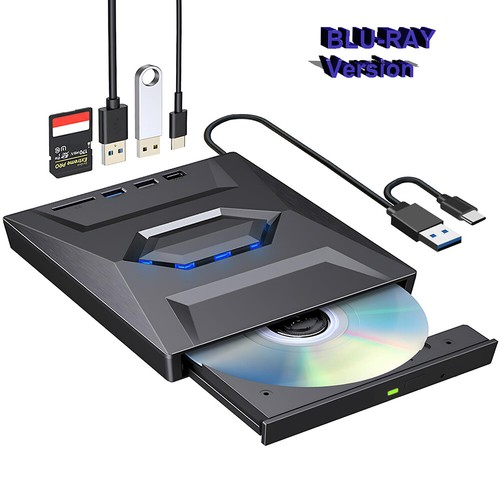 5in1 Externes DVD CD Laufwerk UHD M-Disc USB3.0 Blu Ray Brenner für Laptop PC - Zdjęcie 9 z 15