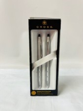 Cross Classic Century Satin Chrome Ballpoint Pen  0.7mm Pencil Set- NEW