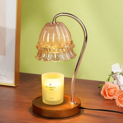 Glass Candle Warmer Lamp with Timer, Flower Candle Warmer Lamp, Birthday Gift... - Picture 1 of 7