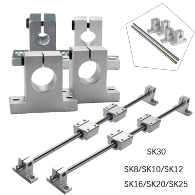 2/4pcs SK8 To SK30 Linear Rail Shaft Guide Support Bearing CNC Aluminum ...
