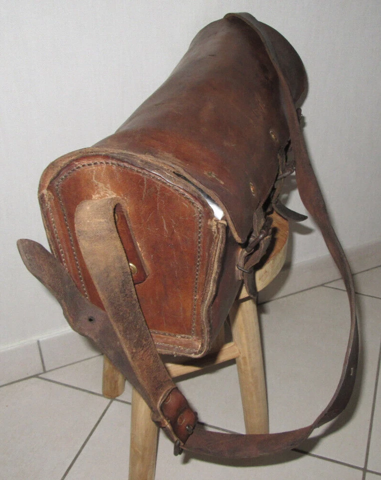 Ancienne Sacoche de plombier EGF en cuir ELECTRICITE GAZ de FRANCE vers  1946-50 - Photo 3/4