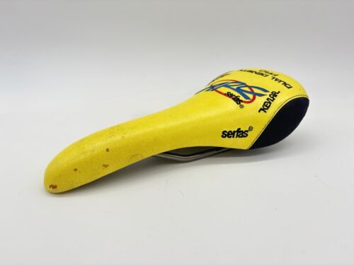 ARC Serfas Dual Density Pro Velo Saddle Vintage Retro MTB Titanium Yellow - Picture 3 of 6