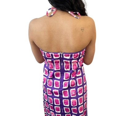 CHANEL Vintage 01P CC Mark Logo Dress #36 One-piece Purple