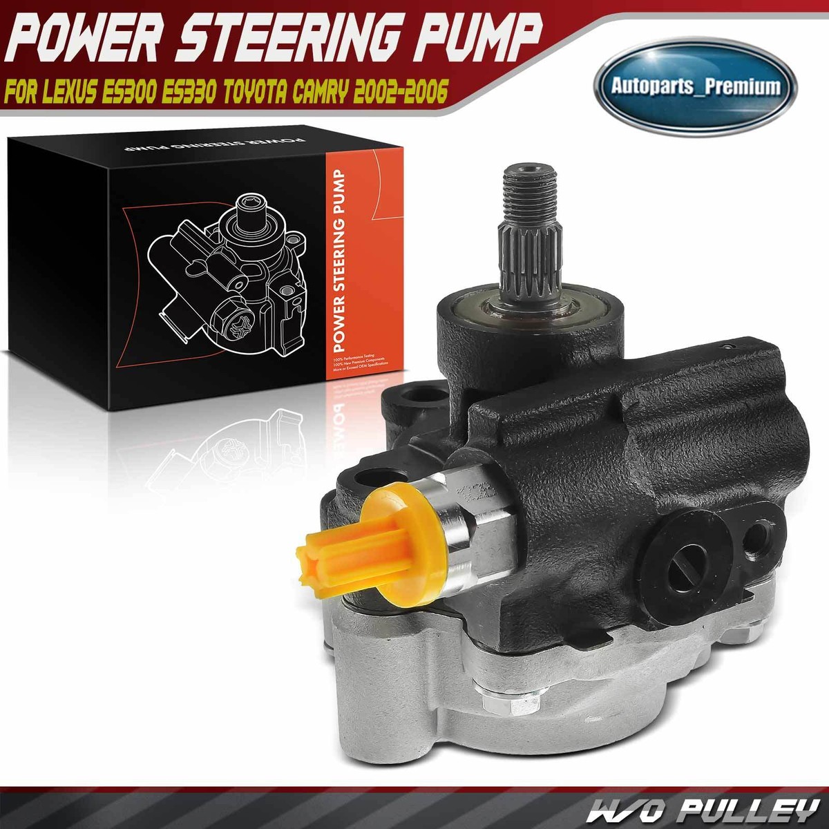 Power Steering Pump w/o Pulley for Lexus ES300 ES330 Toyota Camry