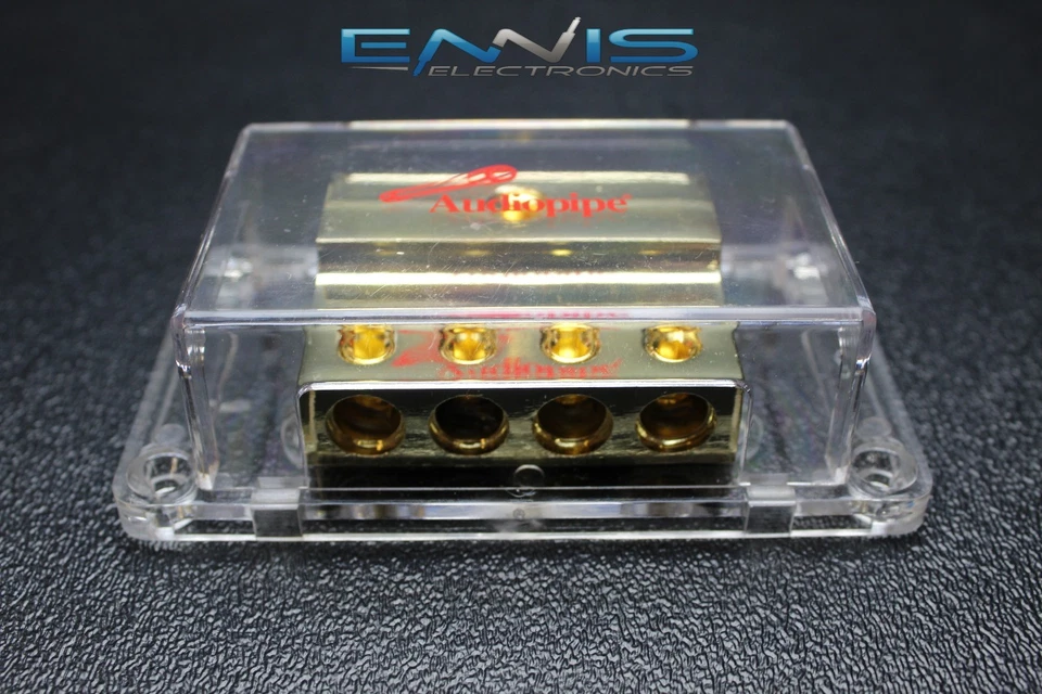 BLOQUE DE DISTRIBUCIÓN CALIBRE 0 A 4 TUBO DE AUDIO DORADO 24K CABLE DE ALIMENTACIÓN PB-1044 Foto 4 de 4