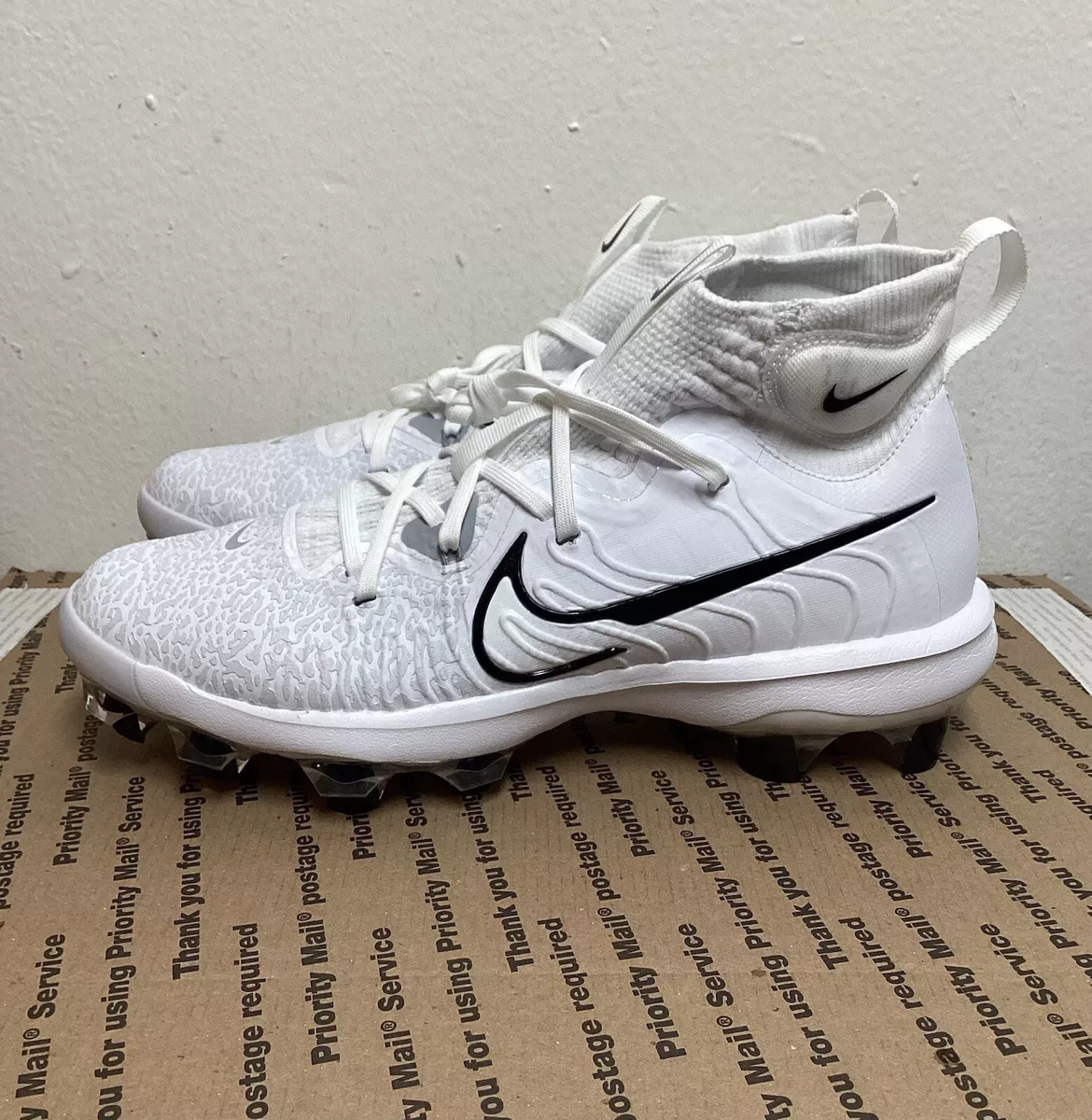 NIKE ALPHA HUARACHE NXT MCS WHITE BASEBALL CLEATS SIZE 11